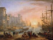 Claude Lorrain Seaport at Sunset (mk17) oil painting picture wholesale